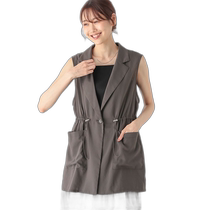 Japanese direct mail GLOBAL WORK womens thin and breathable mid-length belt vest 135748
