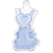 (Japan Direct Mail) Clear Stone Square Heart Ruffled Apron Cosplay Womens Blue