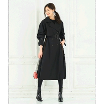 RUIRUE BOUTIQUE Womens belted windbreaker British style black temperament versatile