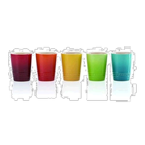 (Direct mail from Japan) Cool colored water cups are resistant to hot and cold microwave and oven can be used in a set of 5 colors