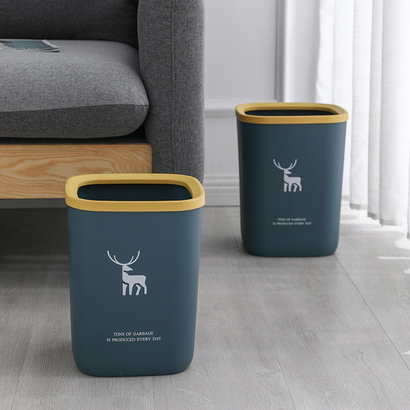 Nordic trash can square home living room creative cute office bedroom kitchen lap level bucket simple paper basket tube
