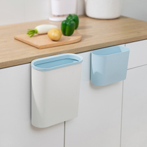 Kitchen cabinet door-mounted small trash can household lidless plastic storage box Wall-mounted basket desktop hanging