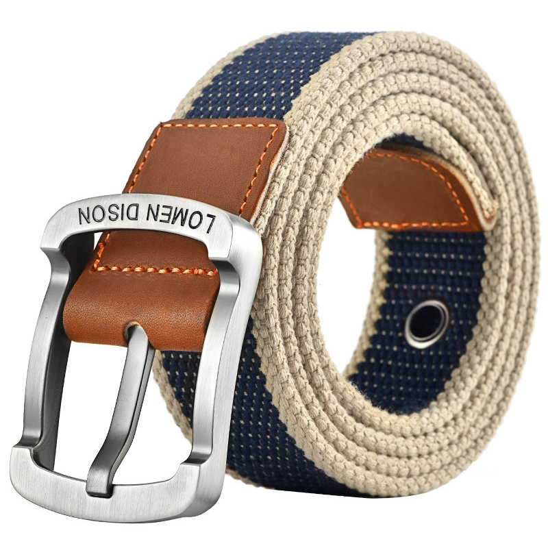 Belt Canvas Strap Needle Button Male lady Youth Woven Casual Korean Version Trend Thickening Nylon Jeans Strap-Taobao