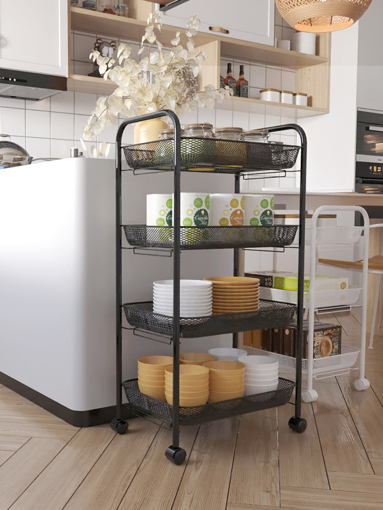 Kitchen rack bathroom floor-to-ceiling removable multi-function storage rack seasoning rack small apartment cracked trolley