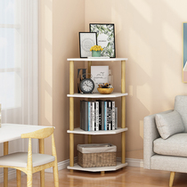  Nordic solid wood storage rack Floor-to-ceiling tripod by the corner corner bedroom multi-layer storage rack Living room bookshelf flower rack