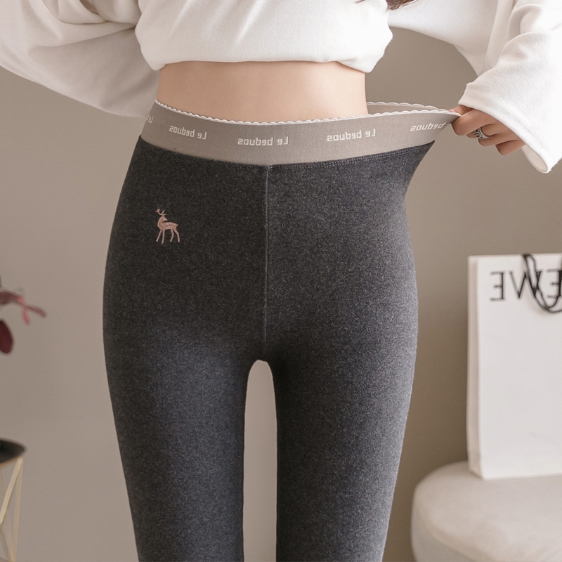 High waist tight pants female autumn and plus thicker leg pants thin legs wear tight pants warm pants
