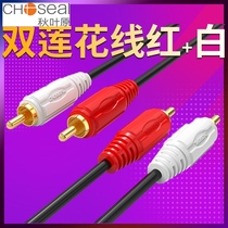 Choseal Akihabara rca audio cable double lotus two-to-two DVD cable TV power amplifier bass gun speaker cable Lotus head power amplifier cable Audio cable speaker cable double-headed plug 2