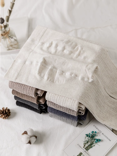 Купить товар Винтажные вязаные женские леггинсы в японском стиле, тонкая верхняя одежда, овсяные белые колготки в вертикальную полоску, коричневые носки