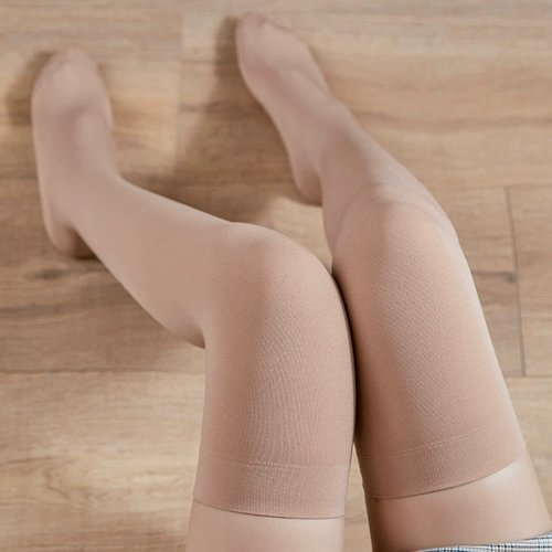 Колготки, гольфы, бархатный осенний лебедь, гетры, средней длины, телесного цвета, по фигуре