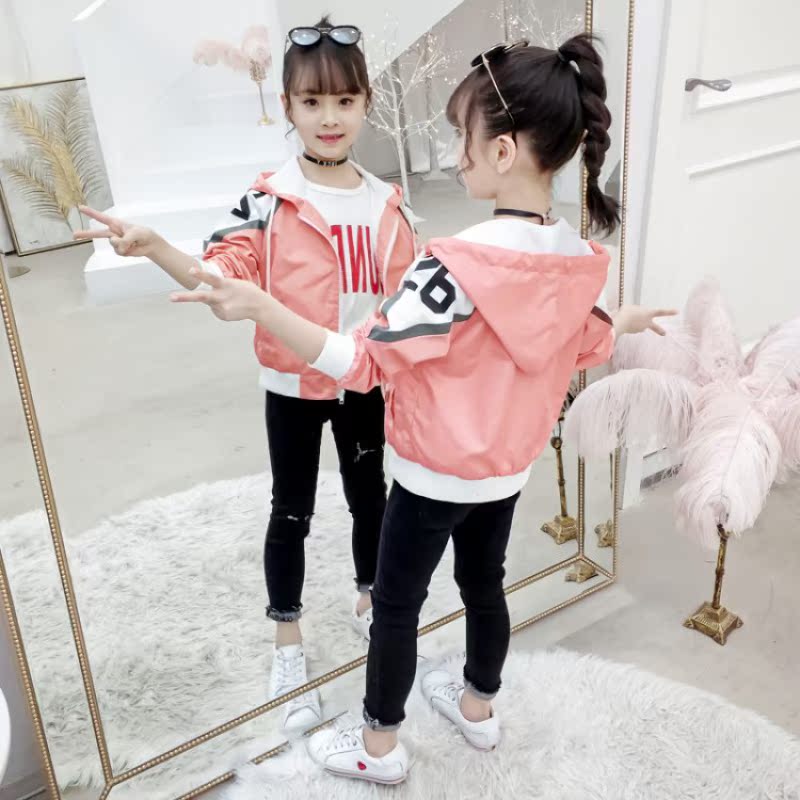 Trẻ em mặc cô gái áo khoác 2020 trẻ em mới của phiên bản Hàn Quốc của chiếc áo khoác khí nước ngoài trong ngắn áo khoác mùa thu váy thủy triều những đứa trẻ lớn của.