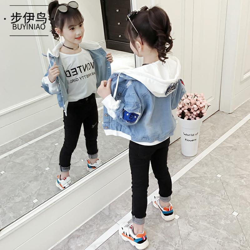 . Cô gái áo denim mùa xuân và mùa thu 2020 trẻ em mới của áo khoác quần áo vừa cô bé con đỏ của ròng.