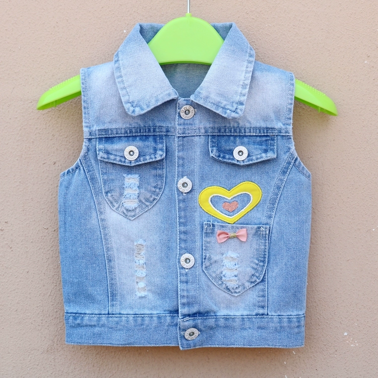 Áo khoác denim trẻ em áo vest nữ 2019 phiên bản Hàn Quốc mới của mùa xuân và mùa hè áo khoác trẻ em công chúa ghi lê áo ghi lê trẻ em trung - Áo ghi lê