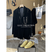 Clearance pick up leaks for 100 の silk velvet ~ chain suit jacket womens 2021 early spring new straight pants