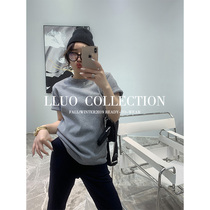 LLUO Lolo water supply washing and grinding ~ solid color t-shirt womens 2020 early spring new round neck short sleeve cotton top