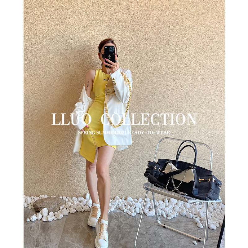 Clearance pick-up leak Wang fried texture custom 100 triacetate white suit jacket female Korean version loose top