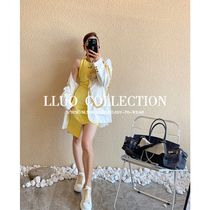 Clearance pick up leak Wang fried texture custom 100 triacetic acid white suit jacket female Korean loose top