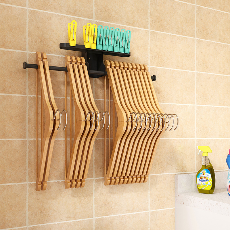 Clothing rack collects artifacts without punching frame stainless steel household wall mounted balcony shelf