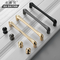 Zinc alloy modern simple cabinet door handle Jane European black wardrobe handle drawer cabinet bright gold kitchen handle