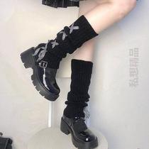 Socks jk pile Japanese autumn and winter white leg socks set Lolita calf womens cover warm y2k mid-tube protector] knitted