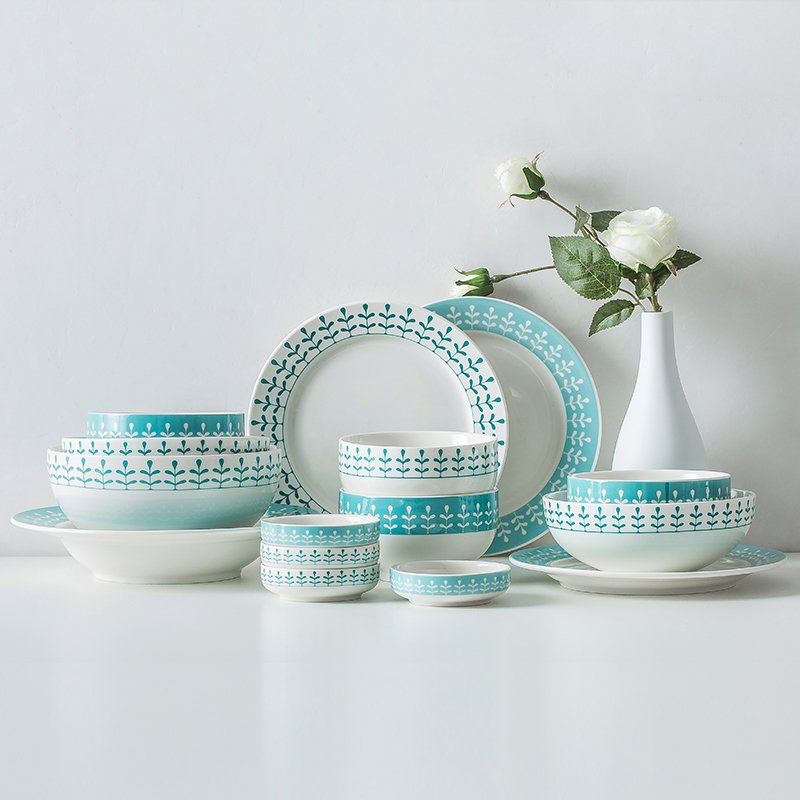 Small and pure and fresh Nordic ins tableware ceramic dish dish dish soup plate LIDS, creative household plates contracted western - style food dish