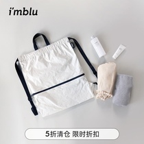 Imbluu 5 fold drawstring backpack light line fitness backpack DuPont paper waterproof