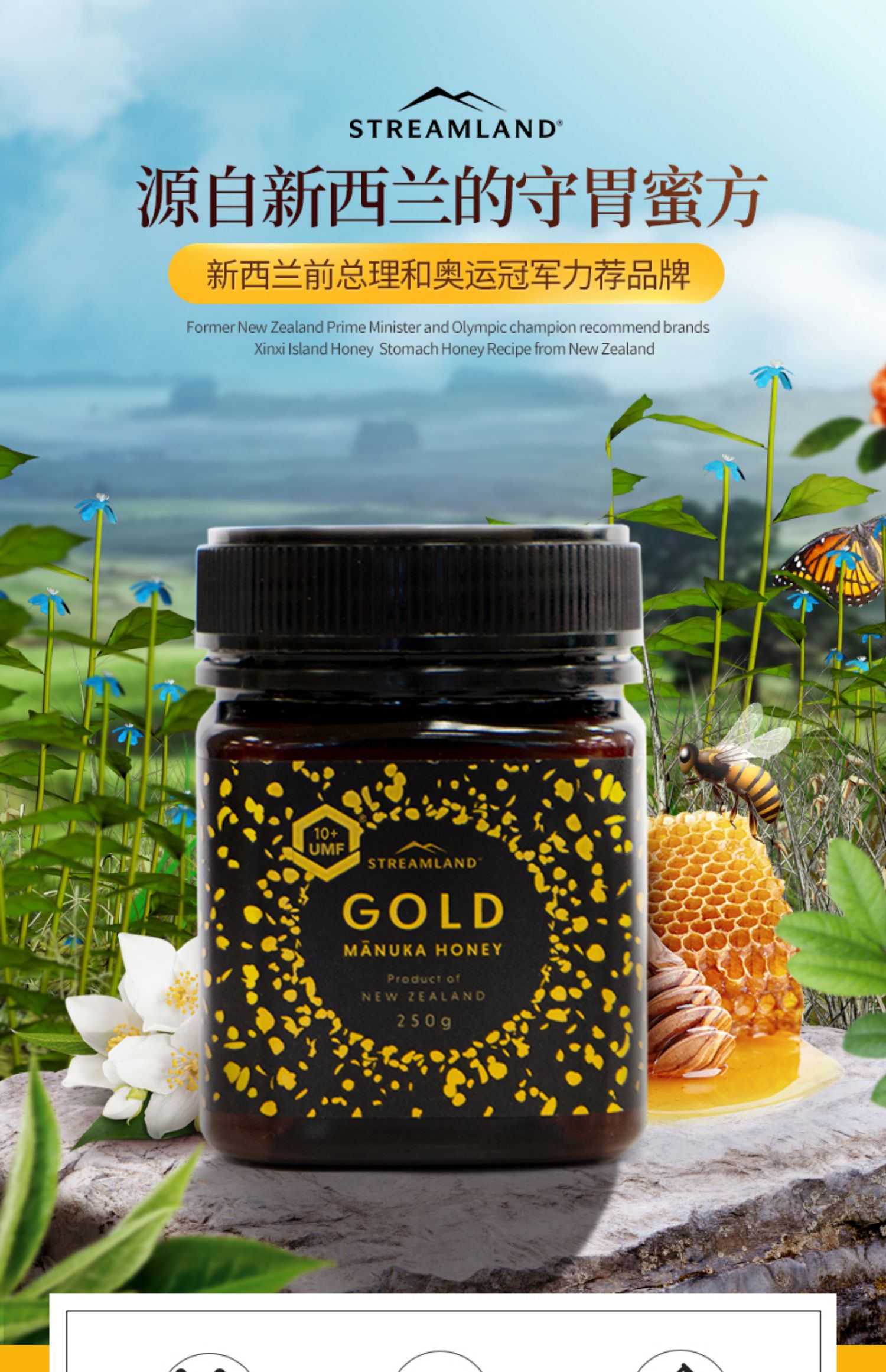 streamland新溪岛麦卢卡蜂蜜10+250g