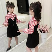  Childrens group Seven Spring and Autumn Fashion Girls ten-year-old Princess Liandress Dress Girl Little Girl Clothes Trendy Suit