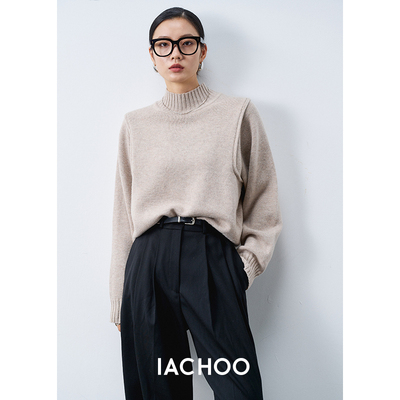 IACHOO 2022 autumn and winter cashmere wool designer turtleneck sweater cold wind jilsand*r top