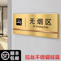 Metal Stainless Steel Smoking Area Logo Signs No Smoke Zone Sign Cards Custom do not ban smoking Tips Strictly Forbidden To Smoke Warning Smoking Please Move Outdoor Sticklefor Creative Door Signs