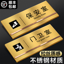 Stainless Steel Security Room Doorplate Doorman ID Card Customized company Enterprise Hotel Hotel District School Unit Signs Creativity Upscale Signage Senting house Property Section Door Headboard Wall Stickup
