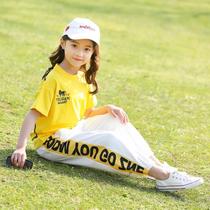 Italy Bambet girls sports suit summer new childrens girls short-sleeved medium and large childrens casual two-piece suit