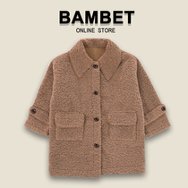 Italy Bambet girls winter 2021 new pellet Velvet White coat autumn fur one autumn winter windbreaker