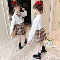 Italy Bambet girls suit skirt spring 2021 new childrens jk uniform skirt girls fashion two-piece set
