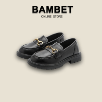 Bambet womens shoes childrens shoes 2021 New Spring Autumn Princess baby English Black Bean shoes