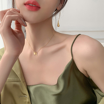 Minimalist Temperament Key Necklace Ins Lukewarm Wind Women Japan South Korea Small Crowd Design Sense Delicate Lock Bone Chain Mesh Red Pendants