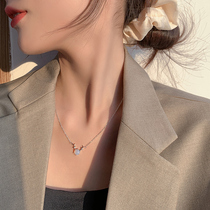 Advanced Sensation Brief Design Elk Pure Silver Necklace Woman Lock Bone Chain Student Mori Department Fresh Temperament Neck Ornaments