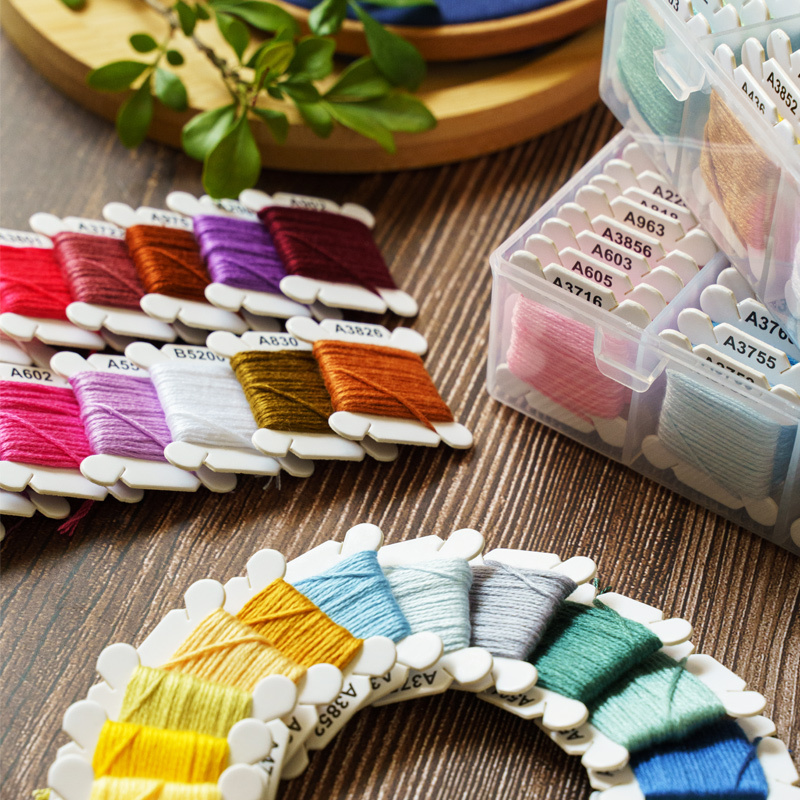 120-Color Embroidery Thread Set for Handmade Embroidery, DIY Three-Dimensional Embroidery, Clothing Embroidery, Winding Board, Boxed Embroidery Thread, Special Cotton Thread