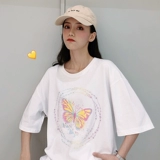 Tide, футболка с коротким рукавом, 2020, оверсайз, круглый воротник