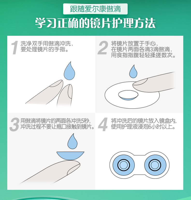Alcon tự hào thả cửa hàng chính thức giải pháp chăm sóc kính áp tròng giải pháp kính áp tròng 300ml * 2 + 120ml - Kính râm kính mắt quang nhãn
