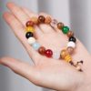 Tiktok-Style 18-Seed Bracelet for Men and Women, Gift-Giving, 18-Seed Hand-Held Bracelet for the Year of Birth, Star and Moon Imitation Bodhi Beads