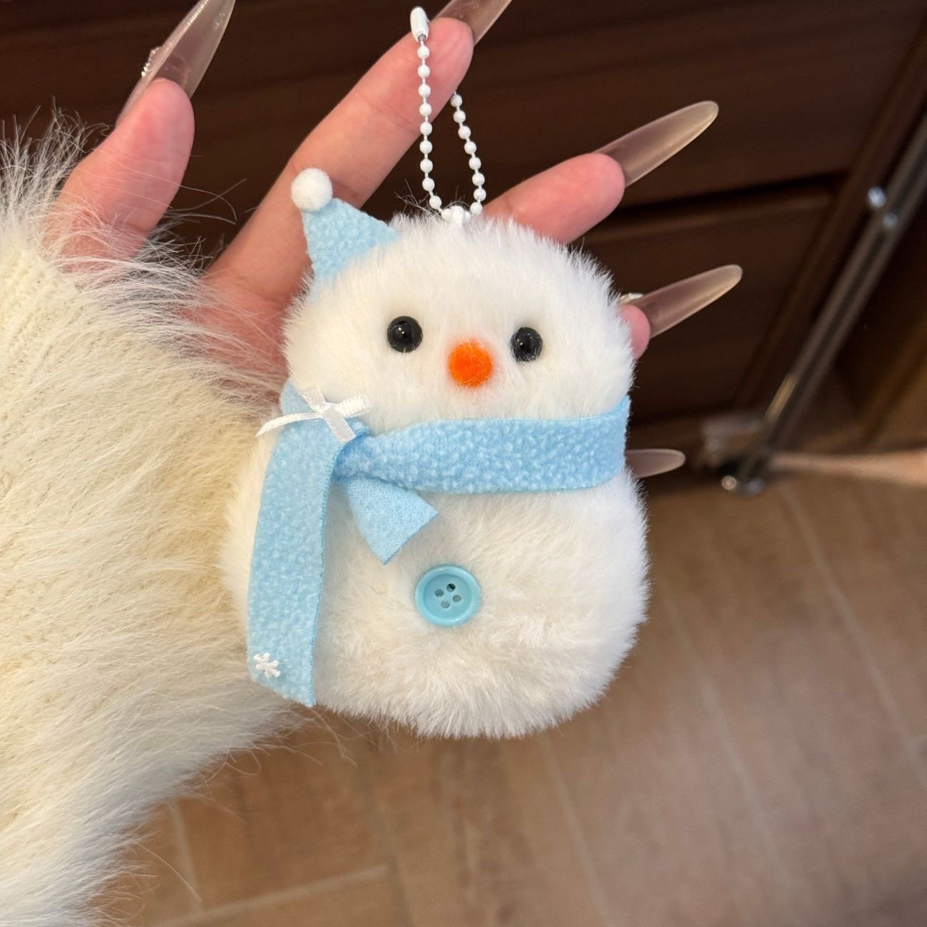 Cute Christmas Snowman Doll Keychain Small Gift Pendant Creative Plush Male and Female Student Backpack Couple Pendant