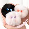Girly Blush Cat Plush Keychain Cute Cartoon Doll Cat Fur Ball Pendant Handmade Gift for Girls