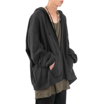 (Raucohouse ROAD)Korean ins style loose all-match sports and leisure hooded sweater zipper jacket