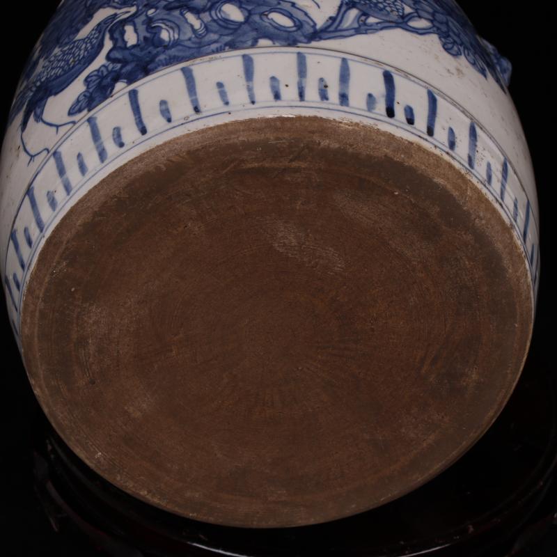 Jingdezhen antique reproduction antique folk blue and white barrel cylinder can collect old items hand - made Chinese style classical decoration furnishing articles