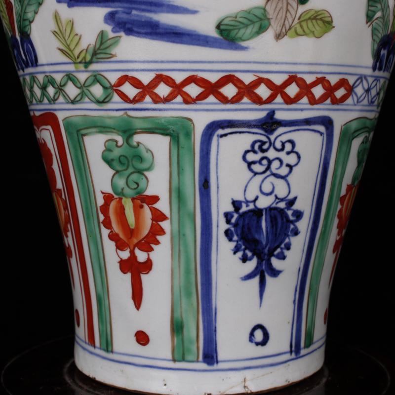 Jingdezhen RMB imitation antique curios colorful up after restoring ancient ways Han Xinkuan mei bottle expressions using ceramic decoration old collection