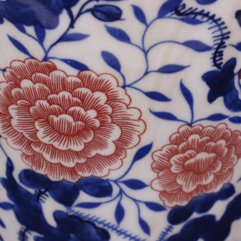 Jingdezhen blue and white youligong peony vase imitation yongzheng antique bound branch lines, the design of Chinese style household adornment furnishing articles