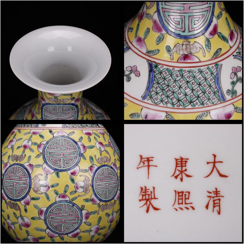 Jingdezhen imitation of the qing emperor kangxi style antique Chinese antique vase household decoration as old goods ceramics penjing collection