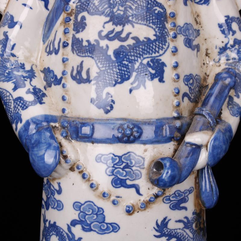 Imitation high three emperor in the qing dynasty blue and white hand character its porcelain antique antique old curio collection furnishing articles