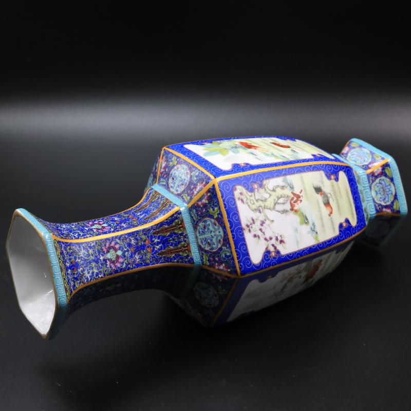 Archaize of jingdezhen porcelain the qing qianlong vase 12 night home decoration antique antique old goods furnishing articles