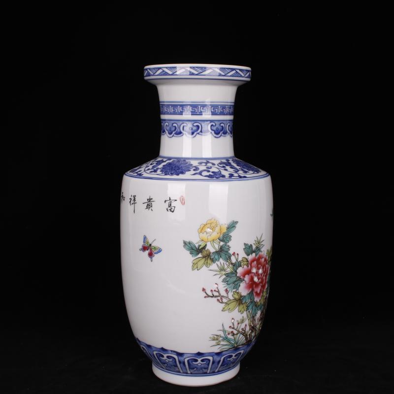 Jingdezhen imitation the qing pastel riches and honour peace were bottles of Chinese style restoring ancient ways to live in the sitting room porch TV decorative furnishing articles